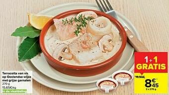 Carrefour Terracotta van vis op oostendse wijze met grijze garnalen aanbieding