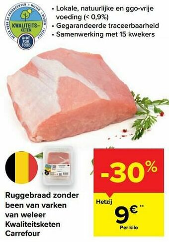 Ruggebraad zonder been van varken van weleer kwaliteitsketen carrefour
