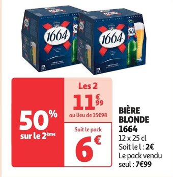 Auchan BIÈRE BLONDE 1664 12 x 25 cl aanbieding
