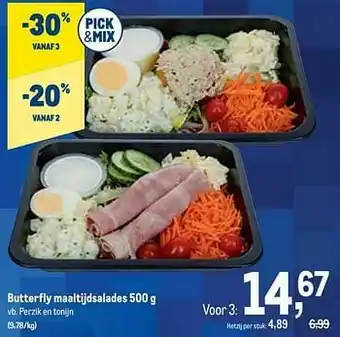 Butterfly maaltijdsalades perzik en tonijn