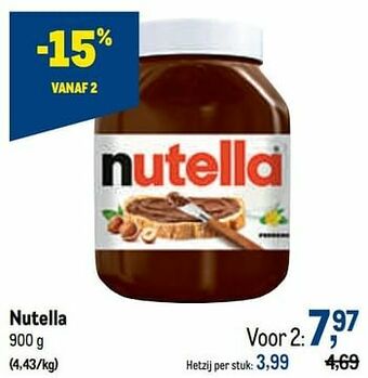 Makro Nutella aanbieding