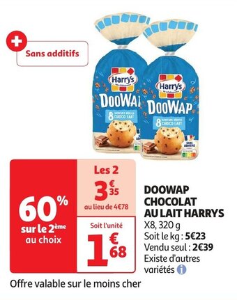 Auchan DOOWAP CHOCOLAT AU LAIT HARRYS aanbieding