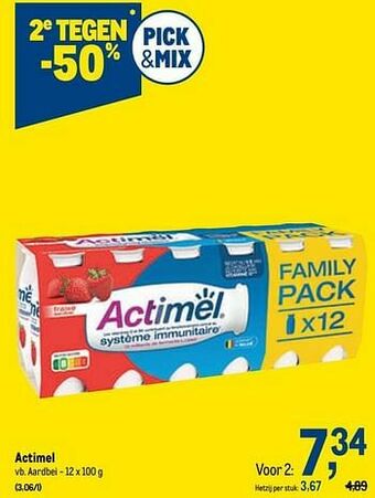 Makro Actimel aardbei aanbieding