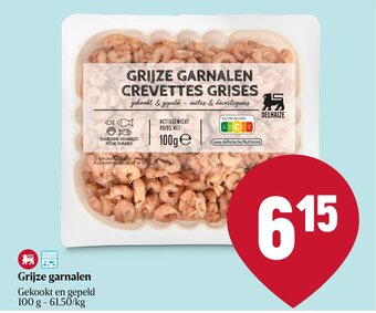 Delhaize Grijze garnalen aanbieding