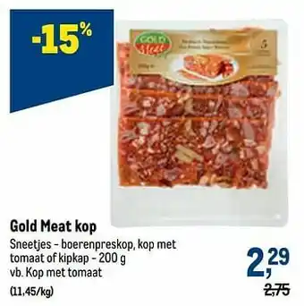 Gold meat kop kop met tomaat