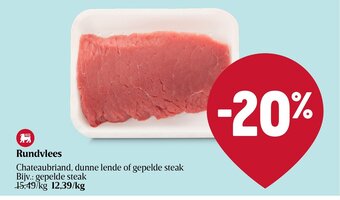 Delhaize Gepelde steak aanbieding