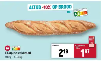 Delhaize L'Exquise stokbrood 400 g aanbieding