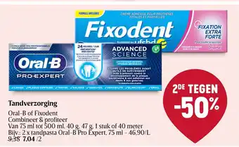 Delhaize Oral-B of Fixodent aanbieding
