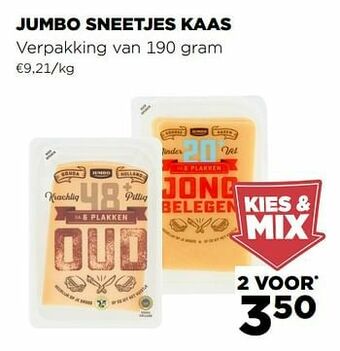 Jumbo Jumbo sneetjes kaas aanbieding