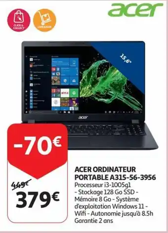 ACER ORDINATEUR PORTABLE A315-56-3956