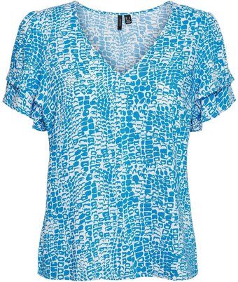 Bol.com Vero moda vmulippa s/s v-neck top wvn btq dames top - maat xl aanbieding