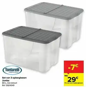 Carrefour Set van 3 opbergboxen jumbo aanbieding