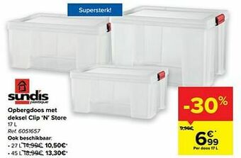 Carrefour Opbergdoos met deksel clip n store aanbieding