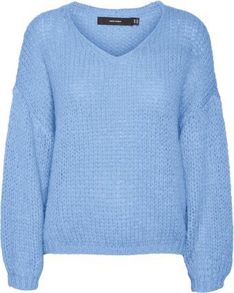 Bol.com Vero moda vmerin ls v-neck pullover ga boo dames trui - maat m aanbieding