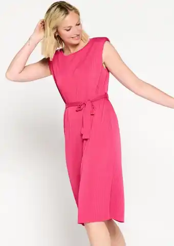 Bol.com Lolaliza rechte jurk met plissé - dark pink - maat 50 aanbieding