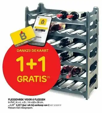 Brico Flessenrek voor 6 flessen aanbieding