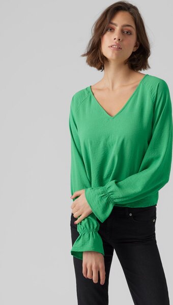 Bol.com Vero moda vmpolliana inge ls v-neck top wvn ga dames top - maat s aanbieding