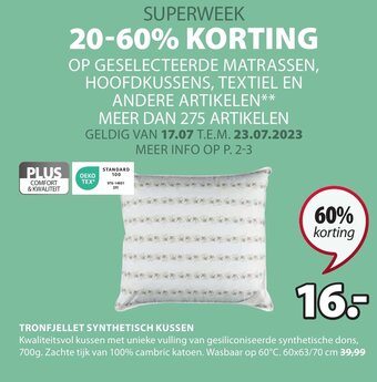 Jysk TRONFJELLET SYNTHETISCH KUSSEN aanbieding
