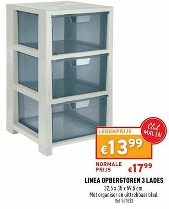 Linea opbergtoren 3 lades