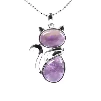 Bol.com Kasey - katten hanger met amethist - katten ketting - ketting meisje - poes - ketting dames aanbieding