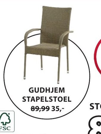 Jysk GUDHJEM STAPELSTOEL aanbieding