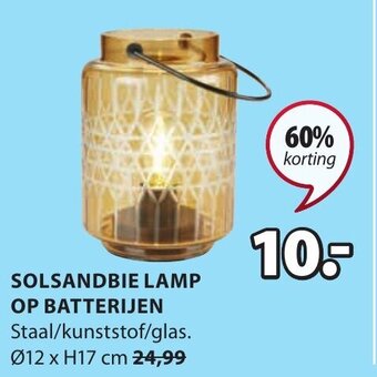 Jysk SOLSANDBIE LAMP OP BATTERIJEN aanbieding