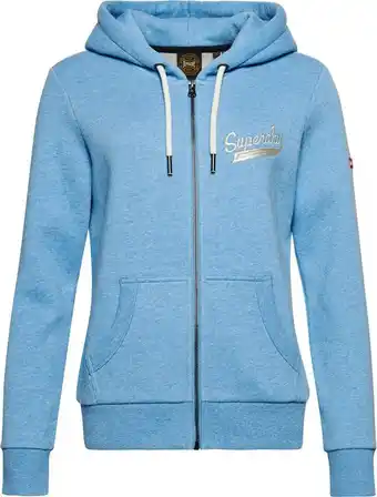 Bol.com Superdry vintage scripted coll ziphood dames vest - blauw - maat xs aanbieding