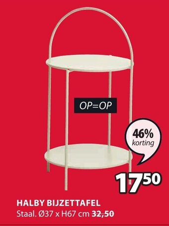 Jysk HALBY BIJZETTAFEL aanbieding
