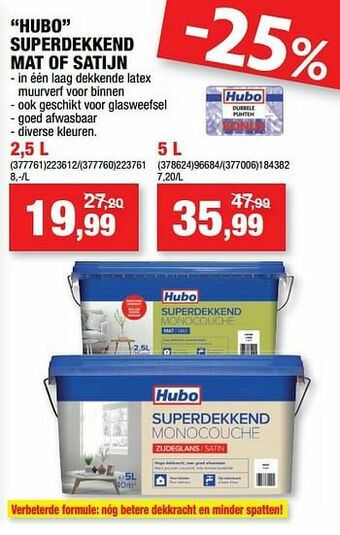 Hubo Hubo superdekkend mat of satijn aanbieding