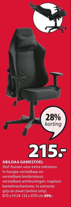Jysk ABILDAA GAMESTOEL aanbieding