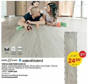 Brico Vinylvloer pure click 55 aanbieding