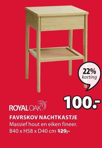 Jysk FAVRSKOV NACHTKASTJE aanbieding