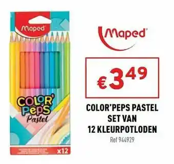 Trafic Color’peps pastel set van 12 kleurpotloden aanbieding