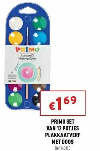 Trafic Primo set van 12 potjes plakkaatverf met doos aanbieding