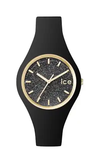 Bol.com Ice watch iw001349 ice glitter horloge - siliconen - zwart - 㘠34mm aanbieding