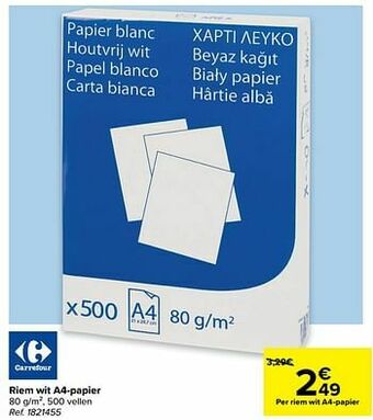 Carrefour Riem wit a4-papier aanbieding
