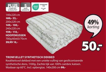Jysk TRONFJELLET SYNTHETISCH DEKBED aanbieding