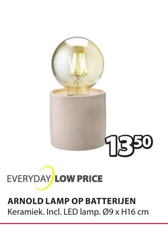 Jysk ARNOLD LAMP OP BATTERIJEN aanbieding