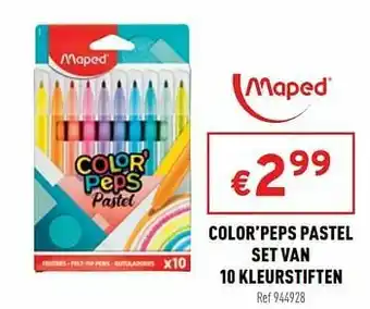 Trafic Color’peps pastel set van 10 kleurstiften aanbieding