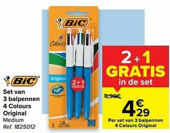 Set van 3 balpennen 4 colours original