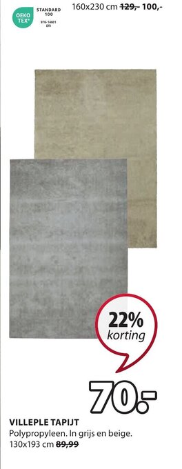 Jysk VILLEPLE TAPIJT aanbieding