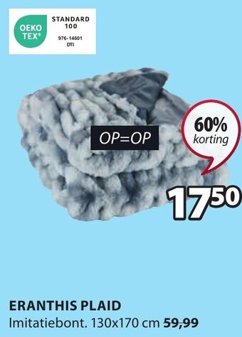 Jysk ERANTHIS PLAID aanbieding