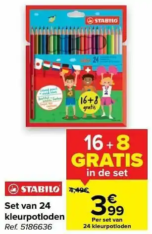 Carrefour Market Set van 24 kleurpotloden aanbieding