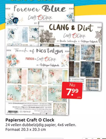 Boekenvoordeel Papierset Craft O Clock aanbieding