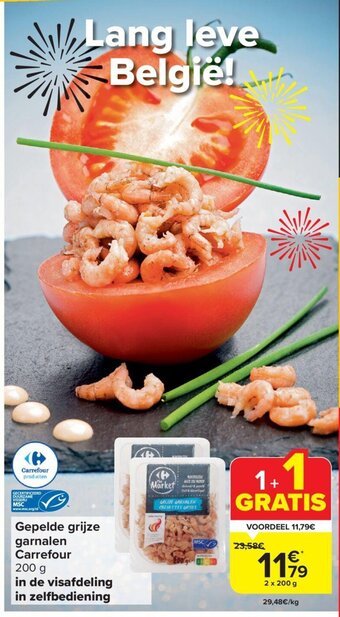 Carrefour Market Gepelde grijze garnalen aanbieding