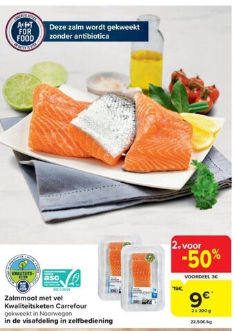 Carrefour Market Zalmmoot met vel Kwaliteitsketen aanbieding