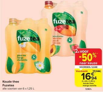 Carrefour Market Koude thee Fuzetea aanbieding