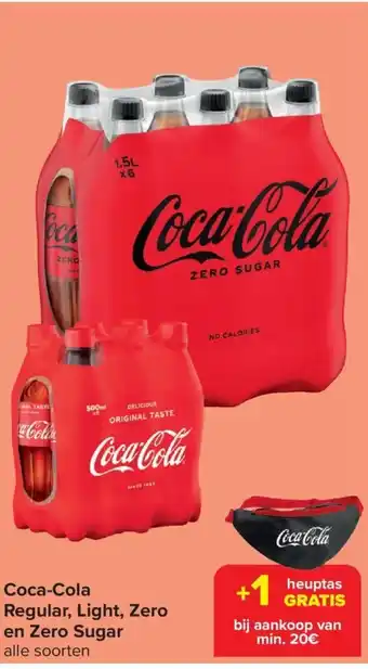 Carrefour Market Coca-Cola Regular, Light, Zero en Zero Sugar aanbieding