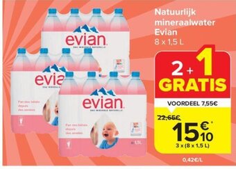 Carrefour Market Natuurlijk mineraalwater Evian aanbieding