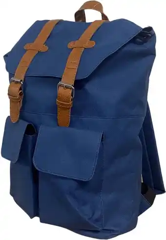 Bol.com Vintage rugzak 18 liter 30x13x45 - retro tas - rugtas 18 liter - navy - schooltas - boodschappentas aanbieding